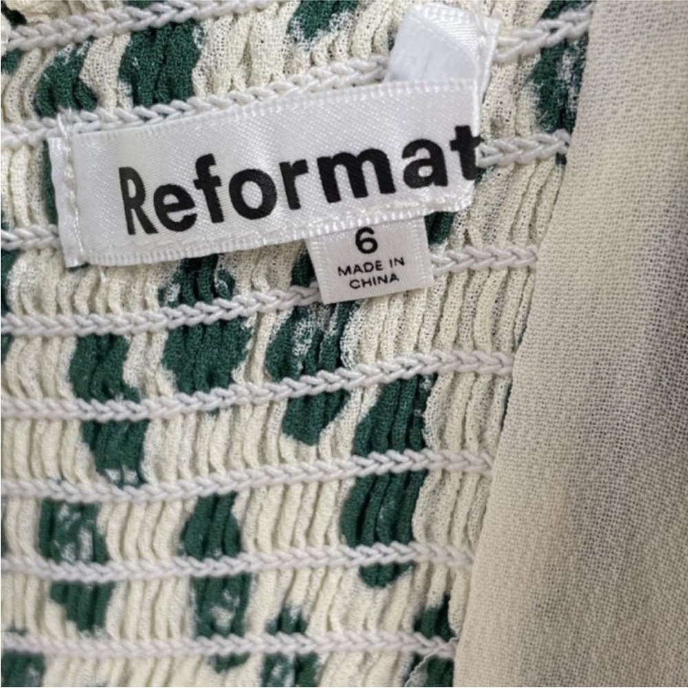 Reformation Fulton Dress-Tapioca Green Polka Dot NWT - Picture 5 of 6
